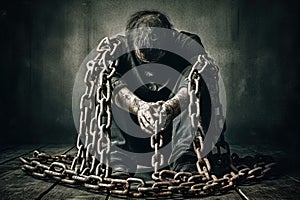 The image of a person in chains, shackled by heavy tax burdens, symbolizing the constraining impact on personal and professional 